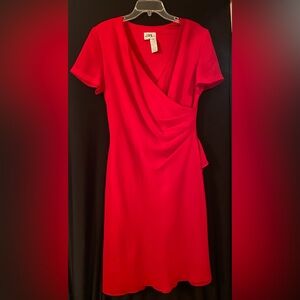 JBS LTD Red Faux Wrap Dress. Size 10
